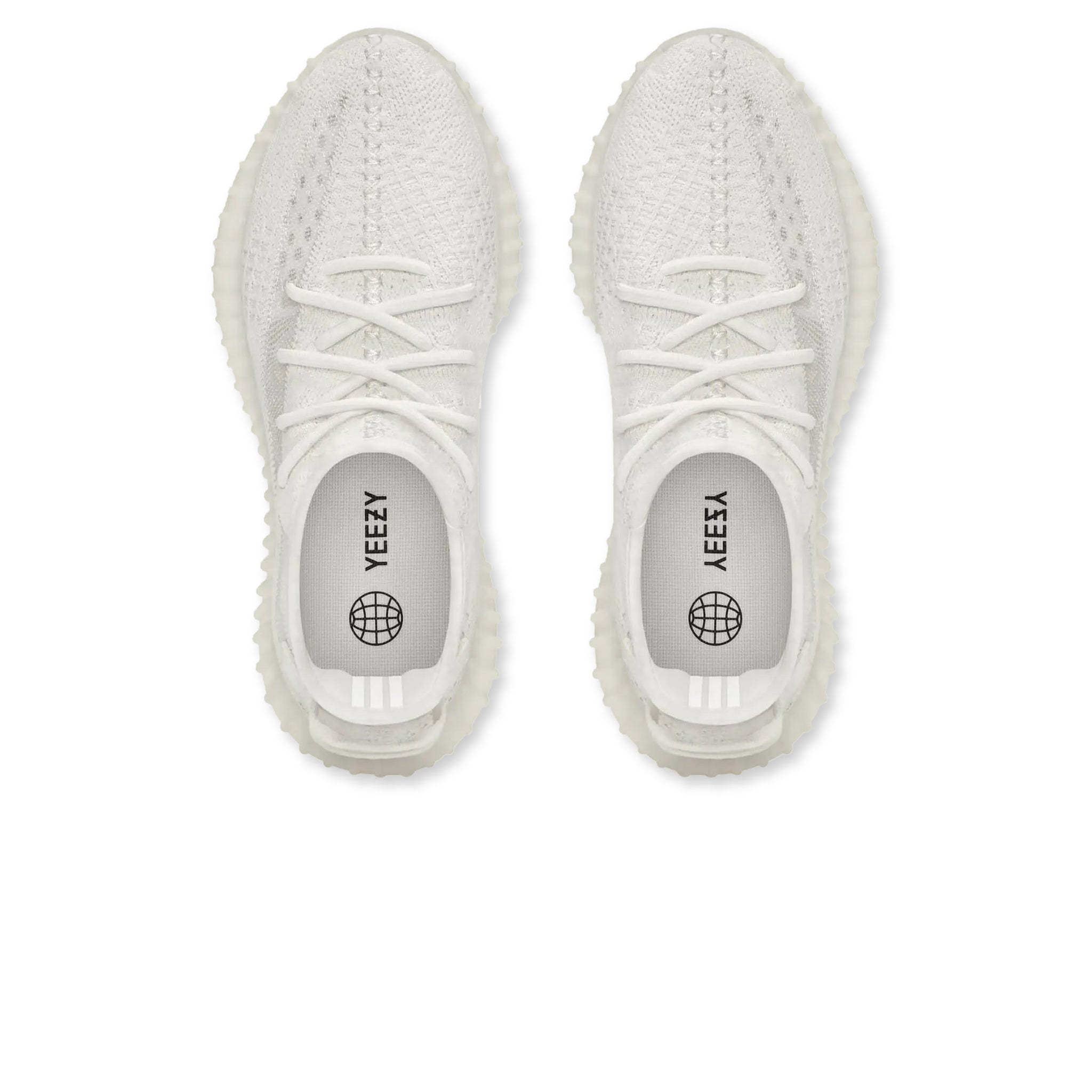 Top down view of Adidas Yeezy Boost 350 V2 Bone HQ6316